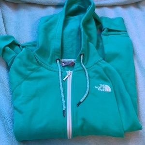 North Face TEAL Zip Up Sweatshirt